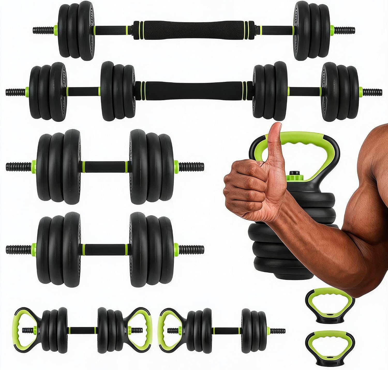Home Gym Equipment Set - 4 in 1 Adjustable Dumbbell Set,