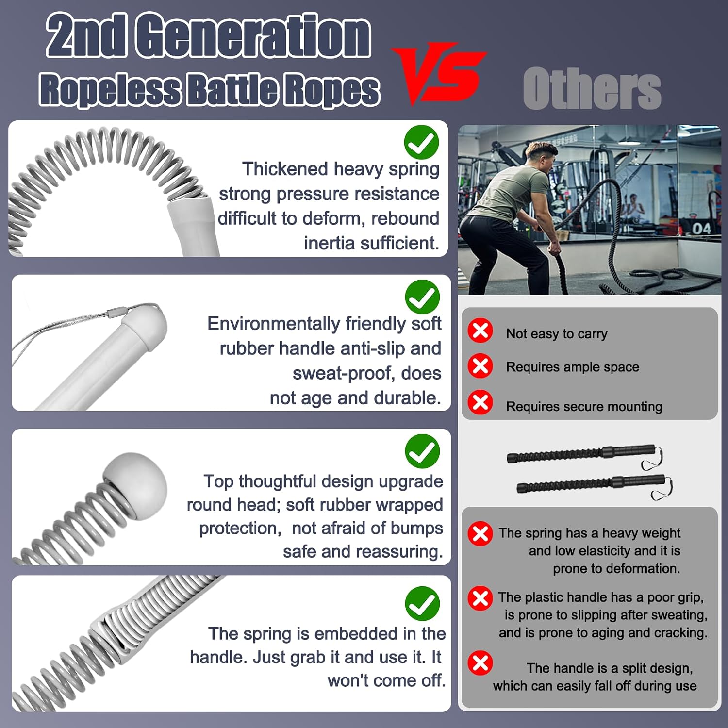 2nd Gen Ropeless Battle Ropes  - Home Gym Portable ulasan dan harga