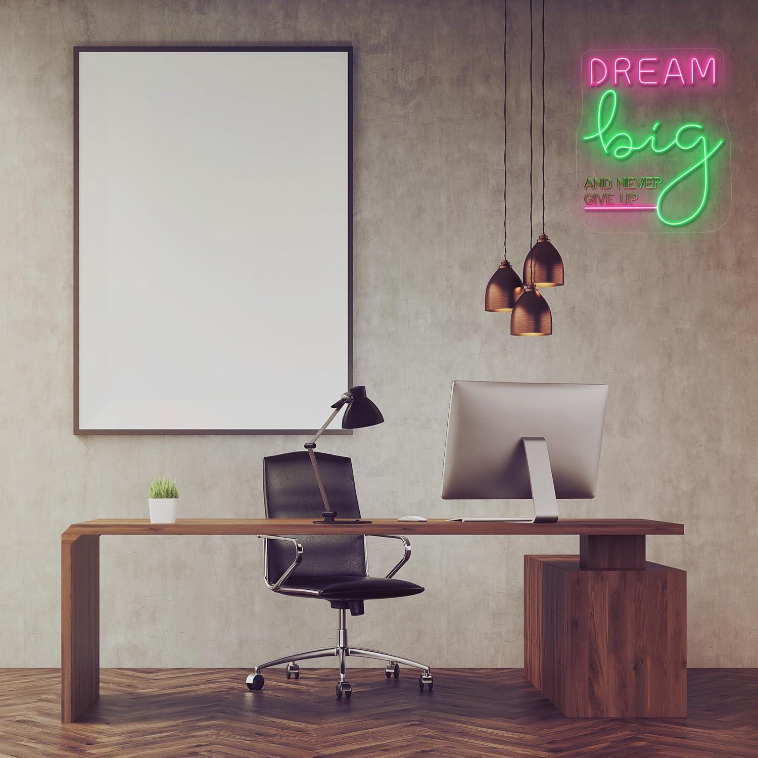 Dream Big Neon Sign Motivation - Home Gym Neon Sign ulasan dan harga