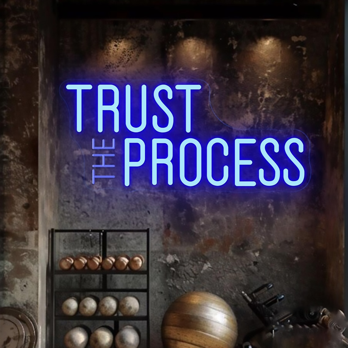 Trust The Process Neon Sign, C - Home Gym Neon Sign ulasan dan harga