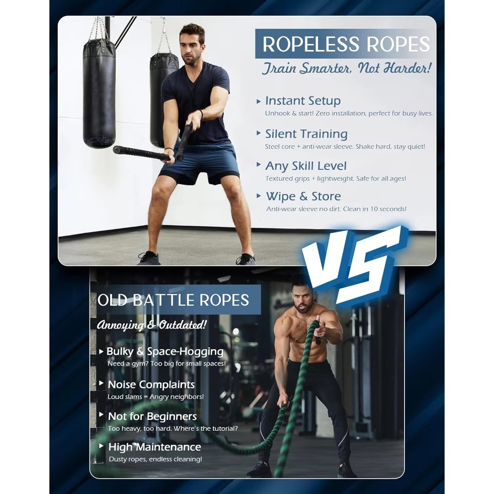 Ropeless Battle Ropes for Home - Battle Rope Heavy ulasan dan harga