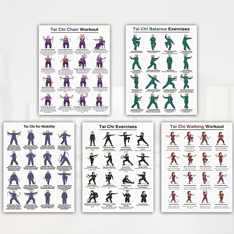 A4 Size 5pcs Tai Chi Workout S - Home Gym Routine ulasan dan harga