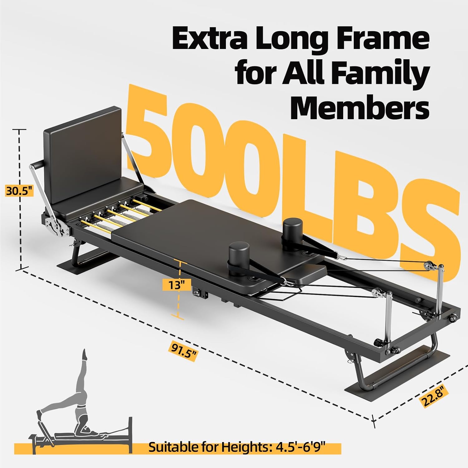 Foldable Pilates Reformer Mach - Home Gym Equipment Set ulasan dan harga