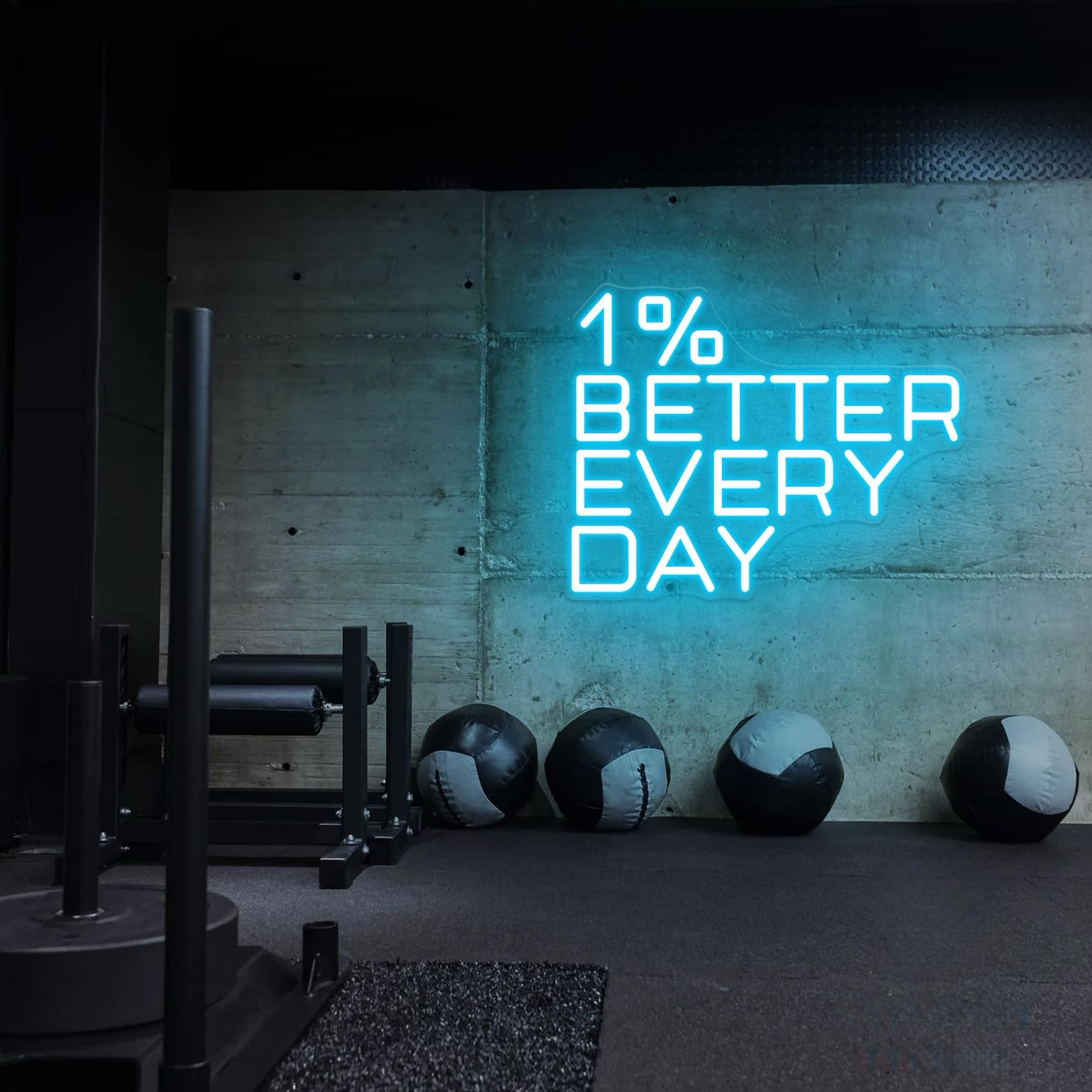 1% Better Every Day Neon Sign, - Home Gym Neon Sign ulasan dan harga
